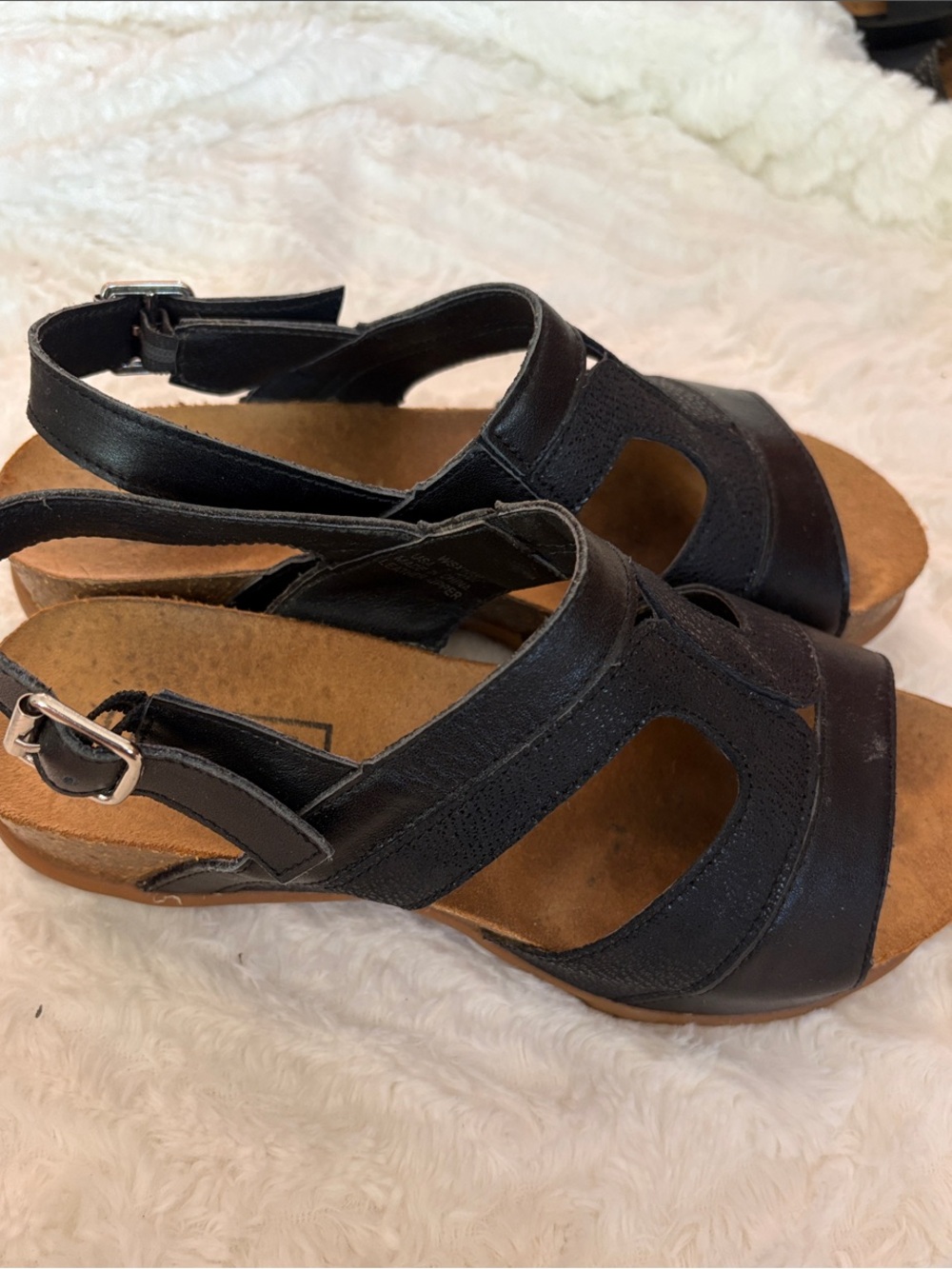 Propet Black Cutout Slingback Sandals